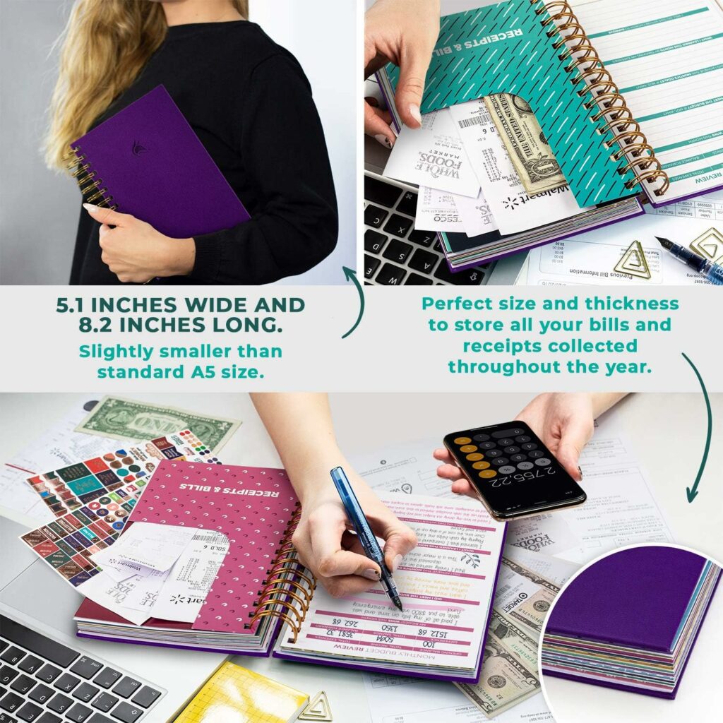 Clever Fox Budget Planner Monthly Bill Organizer with Pockets. Expense Tracker Notebook, Budgeting Journal and Financial Planner Budget Book to Control Your Money. Large Size (8 x 9.5) – Dark Teal